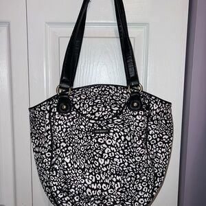 Vera Bradley Black and White Patterned Shoulder Bag with Matching Wallet